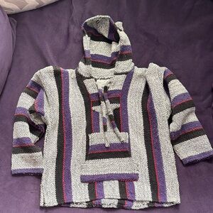 Kids’ Striped Baja Hoodie with Front Pocket